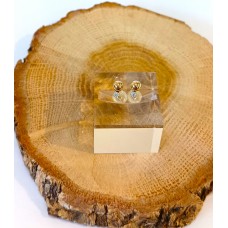 Παιδικά Σκουλαρίκια Χρυσά 9Κ - μπάλα 4mm με στρασάκι (KID215)